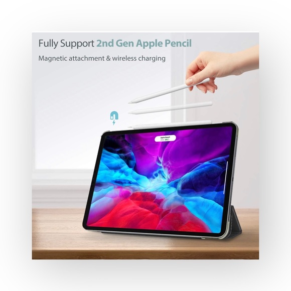 new ProCase  Smart Case Cover  Slim Stand iPad Pro 12.9  Gen 3 4 5 6  Black - Picture 3 of 16